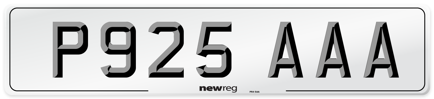 P925 AAA Number Plate from New Reg